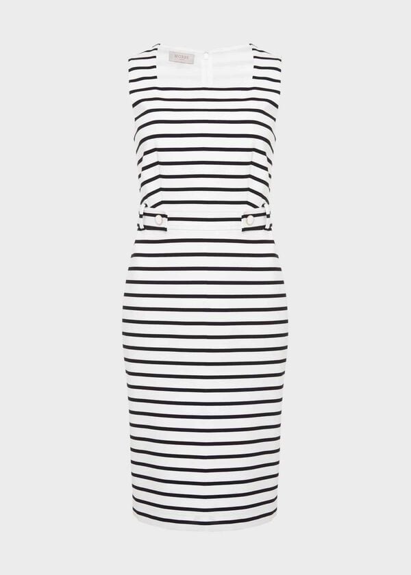 Hobbs Audra Dress Ivory Hobbsnavy