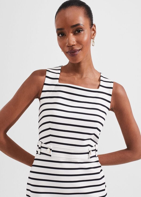 Hobbs Audra Dress Ivory Hobbsnavy