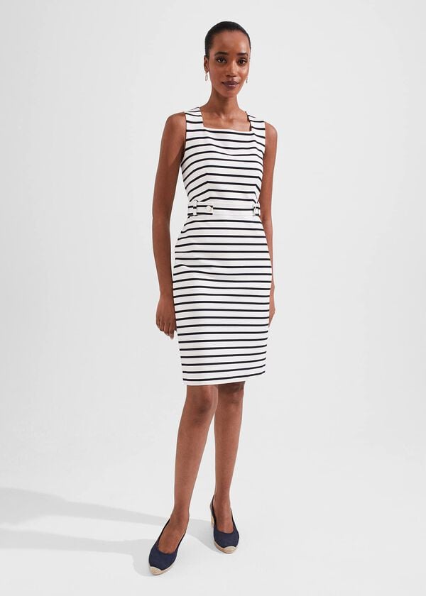 hobbs Audra Dress Ivory Hobbsnavy