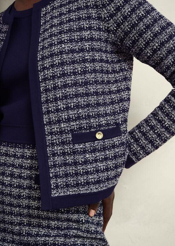 Hobbs Audra Knitted Jacket Midnight Ivory