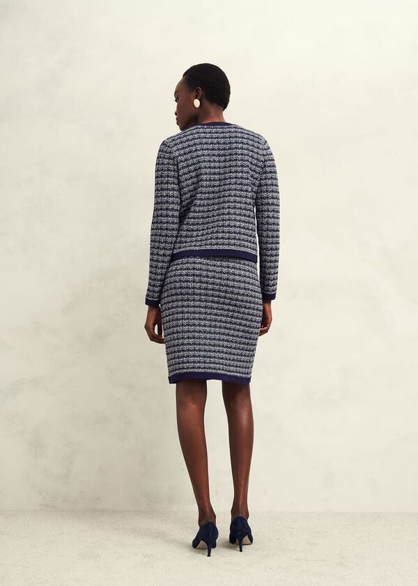 Hobbs Audra Knitted Jacket Midnight Ivory