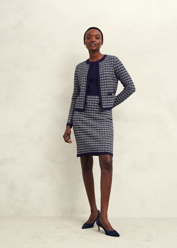 hobbs Audra Knitted Jacket Midnight Ivory