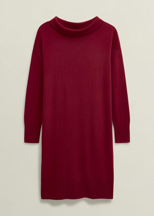 Hobbs Audrey Knitted Dress Rhubarb Red