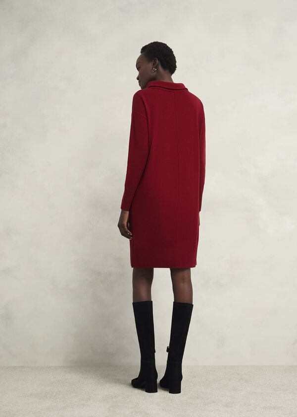 Hobbs Audrey Knitted Dress Rhubarb Red