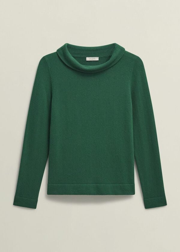 Hobbs Audrey Wool Cashmere Jumper Agate Green