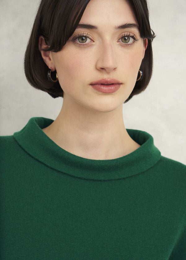 Hobbs Audrey Wool Cashmere Jumper Agate Green