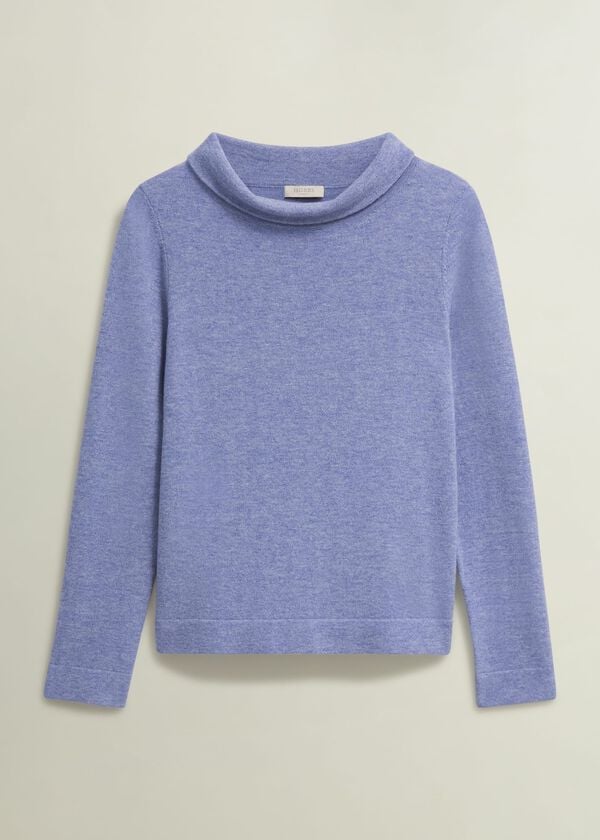 Hobbs Audrey Wool Cashmere Jumper Blue Marl