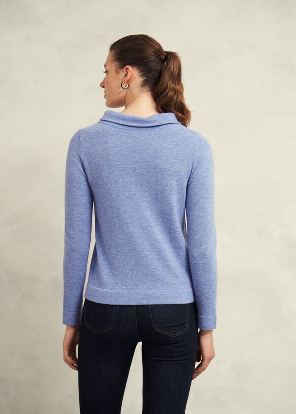Hobbs Audrey Wool Cashmere Jumper Blue Marl