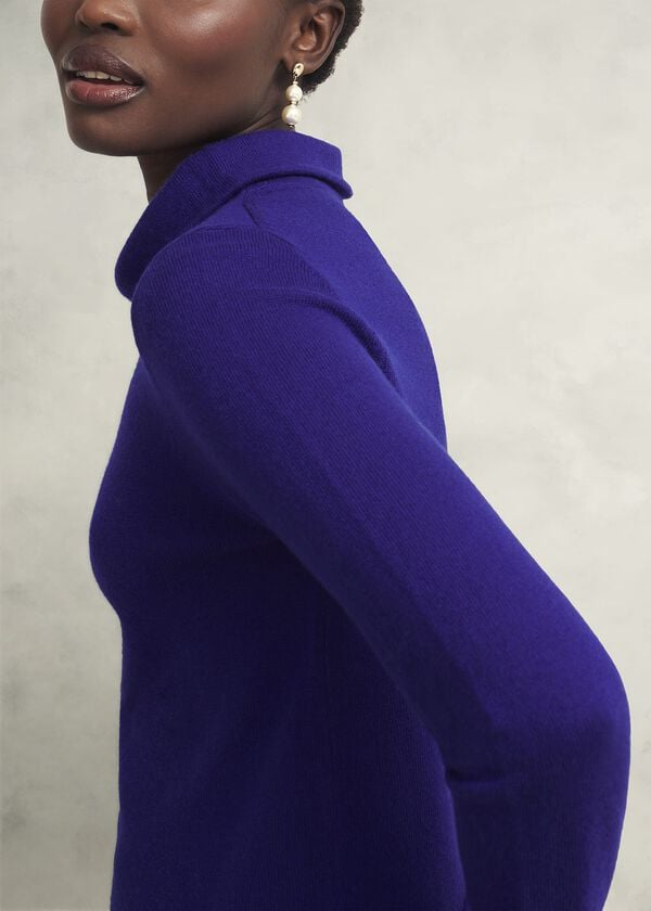 Hobbs Audrey Wool Cashmere Jumper Cobalt Blue