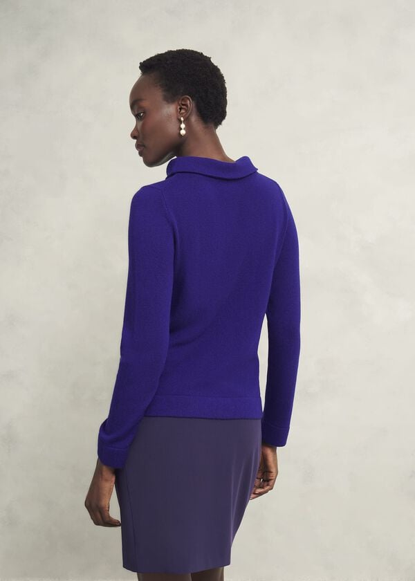 Hobbs Audrey Wool Cashmere Jumper Cobalt Blue