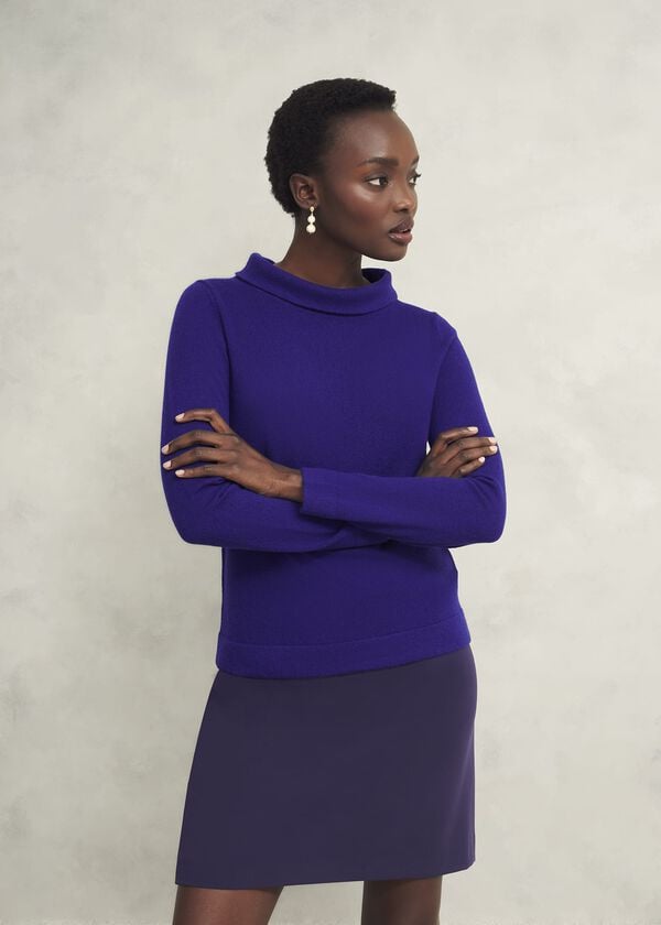 hobbs Audrey Wool Cashmere Jumper Cobalt Blue