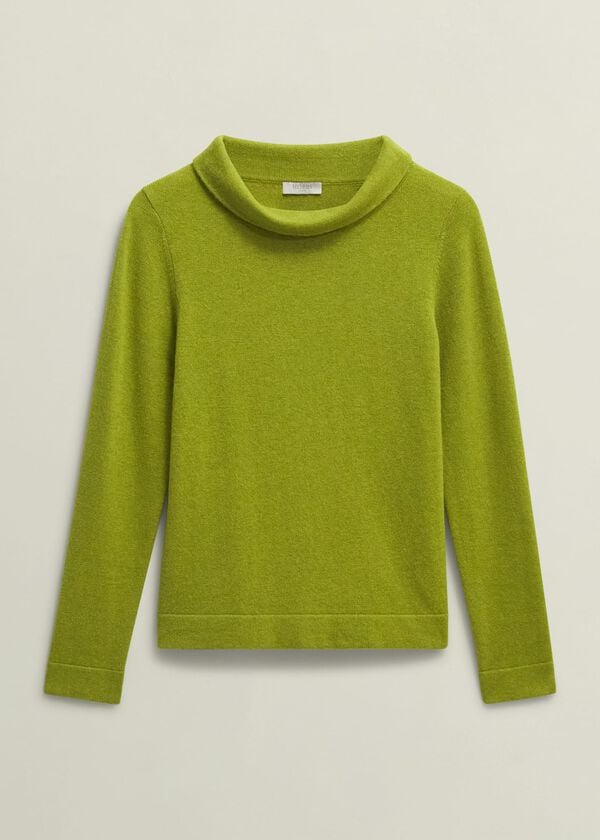 Hobbs Audrey Wool Cashmere Jumper Lime Green