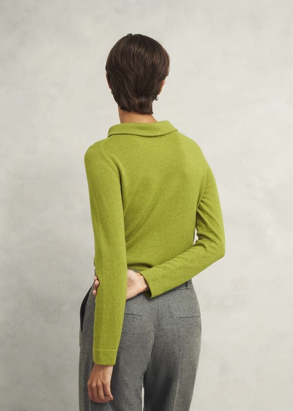 Hobbs Audrey Wool Cashmere Jumper Lime Green