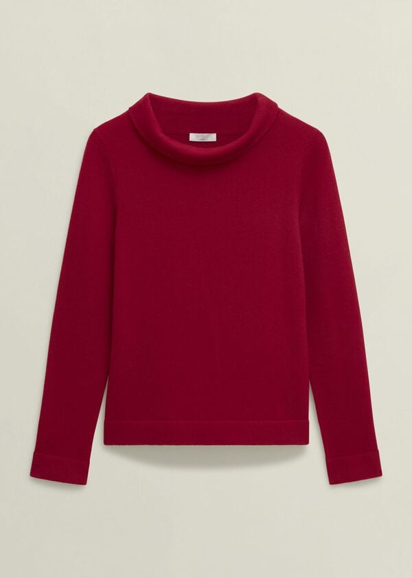 Hobbs Audrey Wool Cashmere Jumper Pomegranate