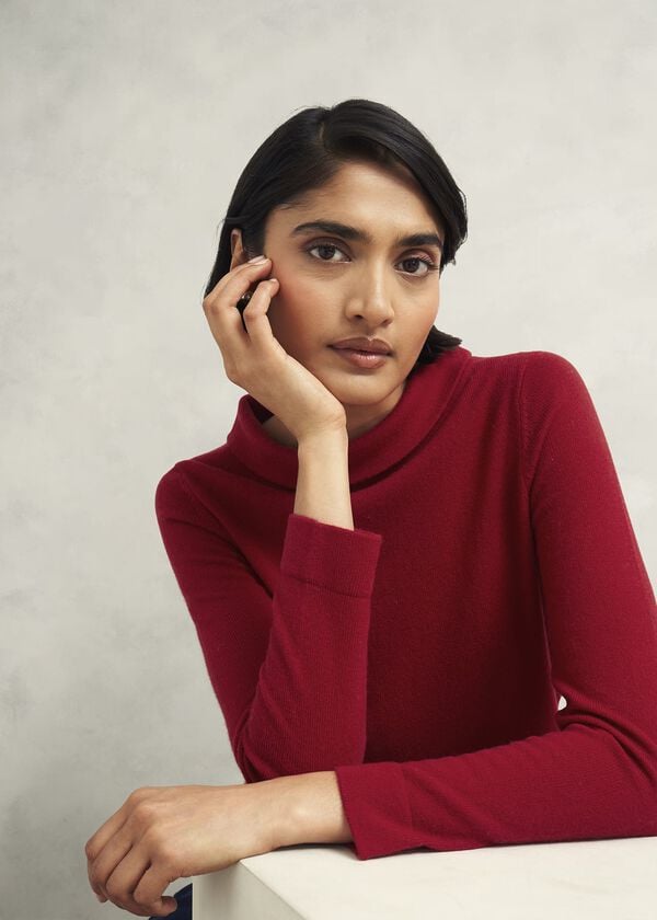 Hobbs Audrey Wool Cashmere Jumper Pomegranate