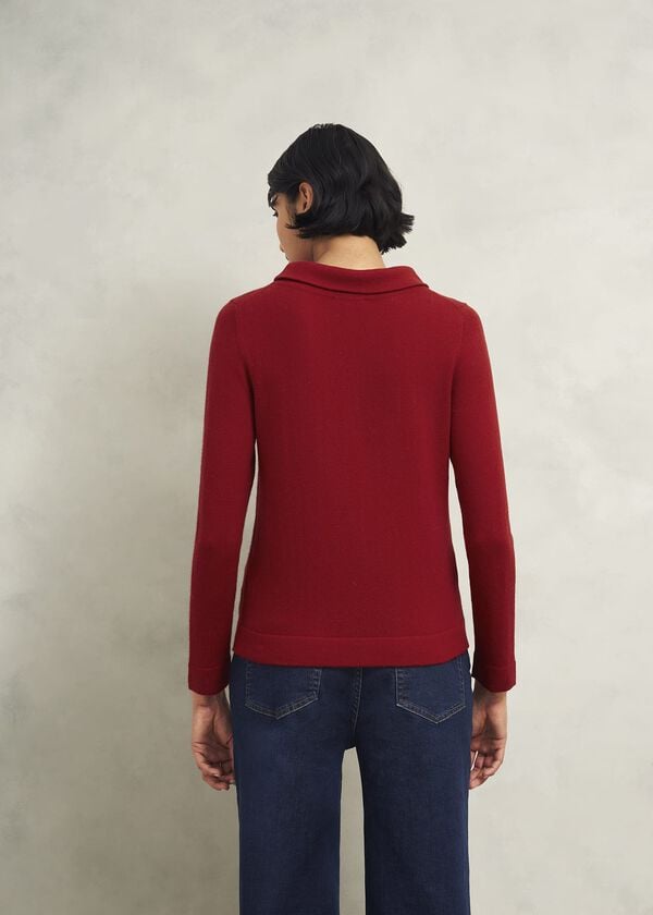 Hobbs Audrey Wool Cashmere Jumper Pomegranate