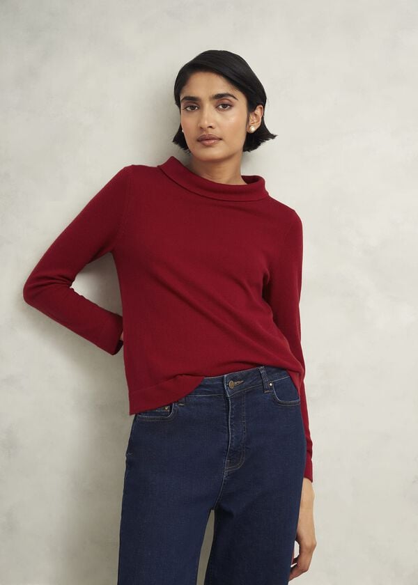 hobbs Audrey Wool Cashmere Jumper Pomegranate
