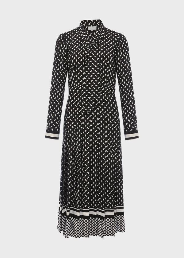 Hobbs Aurielia Silk Dress Black Ivory