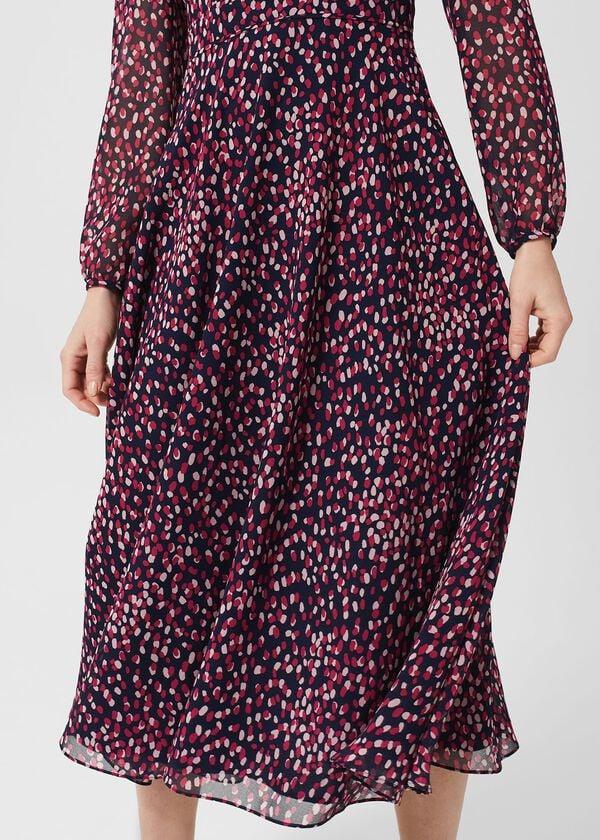 Hobbs Aurora Fit And Flare Dress Navy Multi
