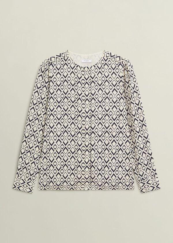 Hobbs Ava Blouse Cream Navy