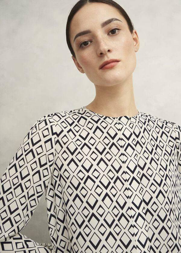 Hobbs Ava Blouse Cream Navy