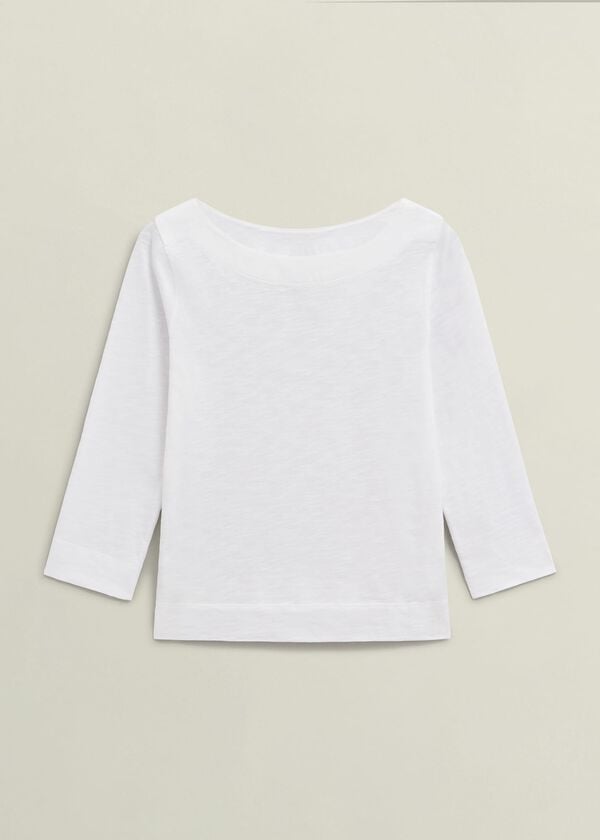 Hobbs Avia Cotton Slub T-Shirt White