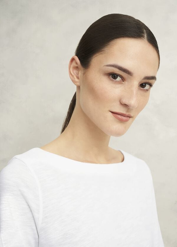 Hobbs Avia Cotton Slub T-Shirt White