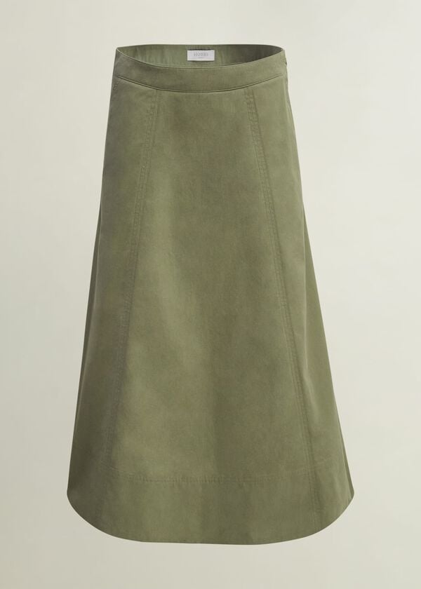 Hobbs Avril Cotton Skirt Sage Green