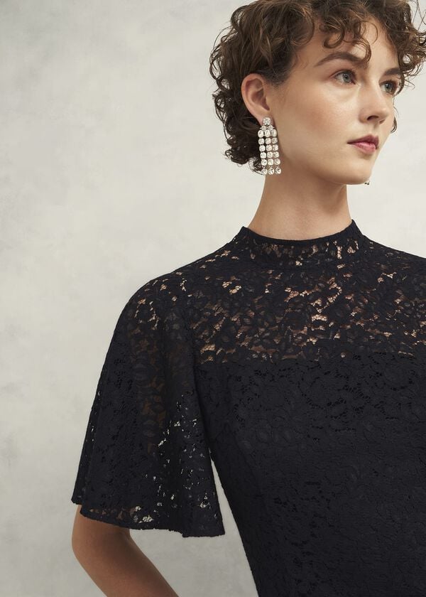 Hobbs Aylesbury Lace Dress Black