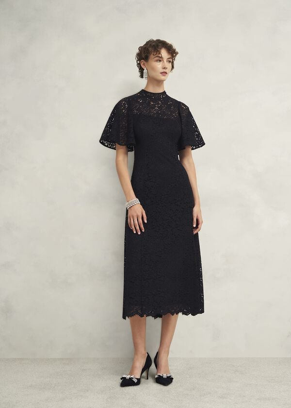 hobbs Aylesbury Lace Dress Black