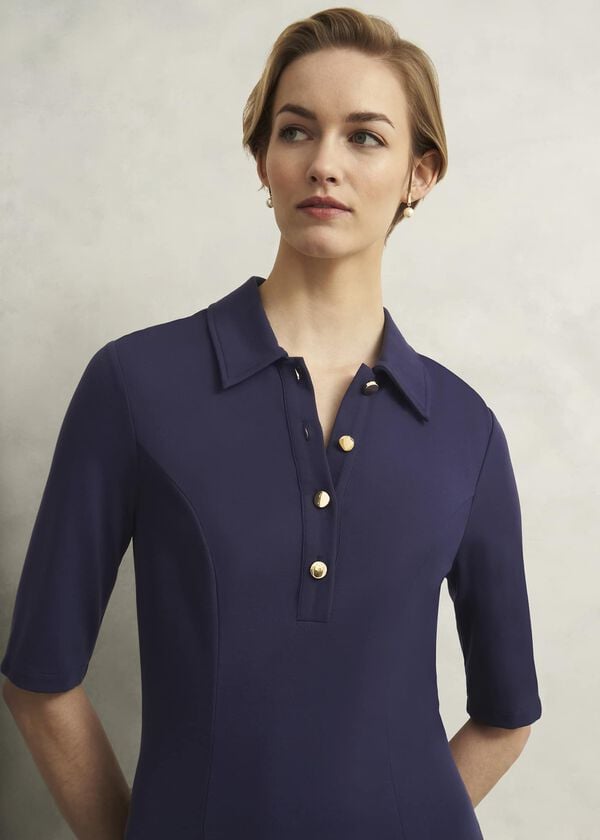Hobbs Azaria Ponte Dress True Navy