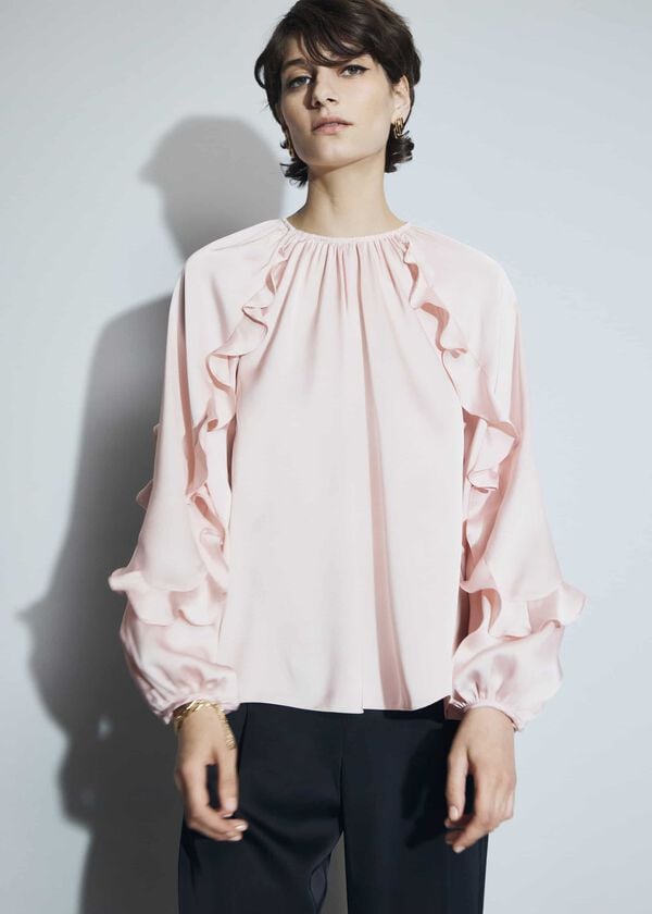 hobbs Babbington Blouse Pale Pink