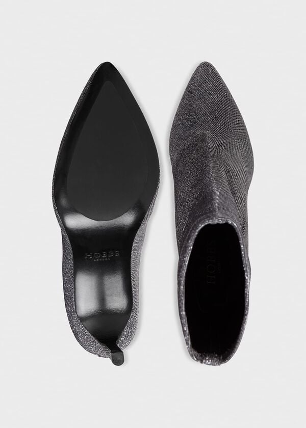 Hobbs Bayley Stretch Sparkle Boots Silver