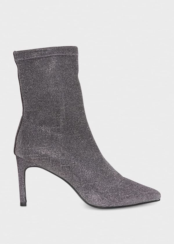 hobbs Bayley Stretch Sparkle Boots Silver