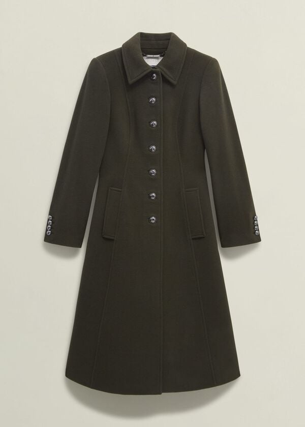 Hobbs Bayley Wool Blend Coat Olive Green