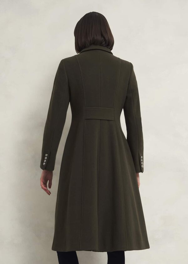 Hobbs Bayley Wool Blend Coat Olive Green