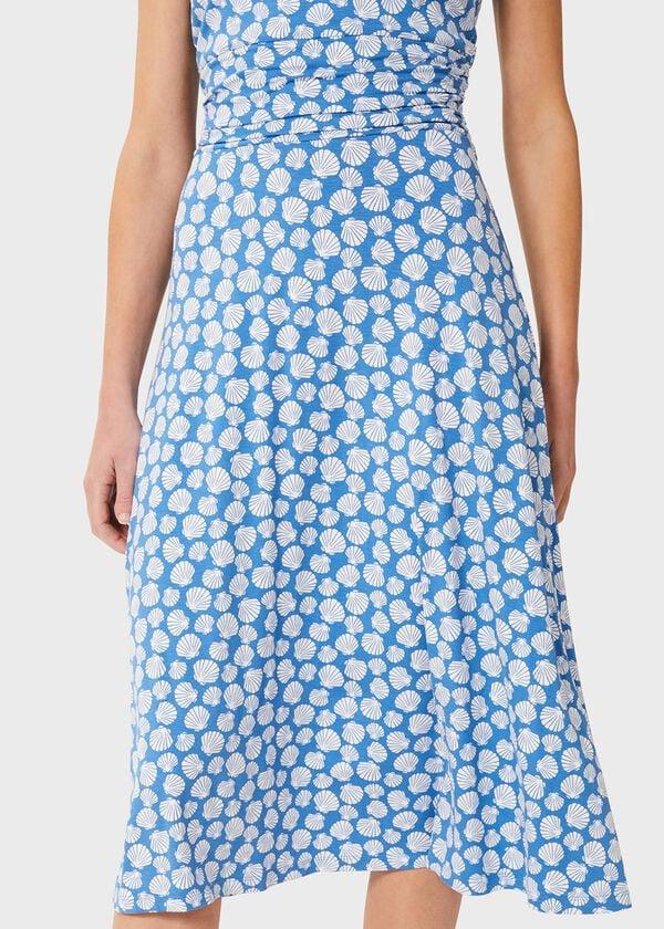 Hobbs Bayview Jersey Dress Azure Ivory