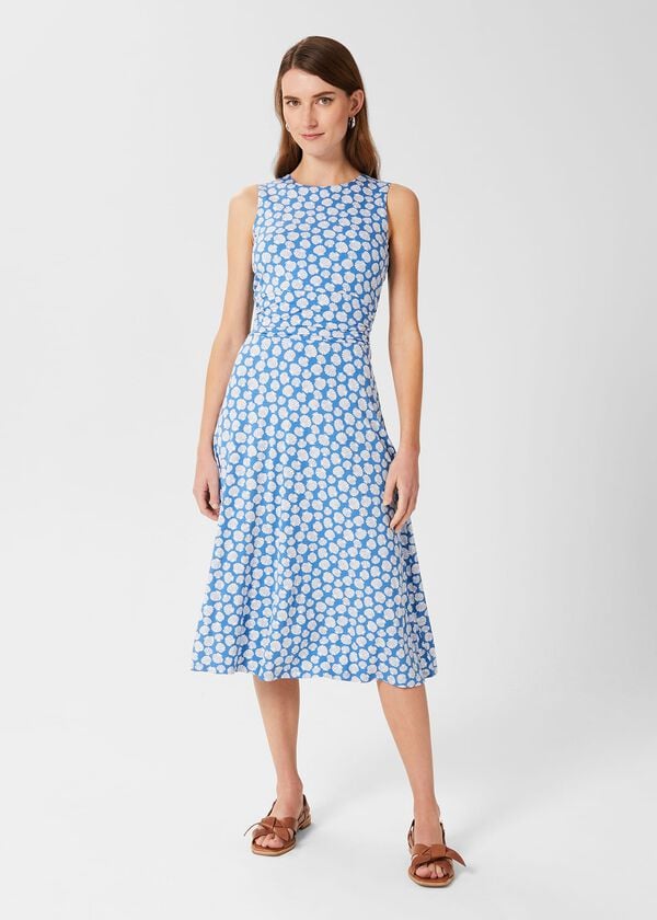 hobbs Bayview Jersey Dress Azure Ivory
