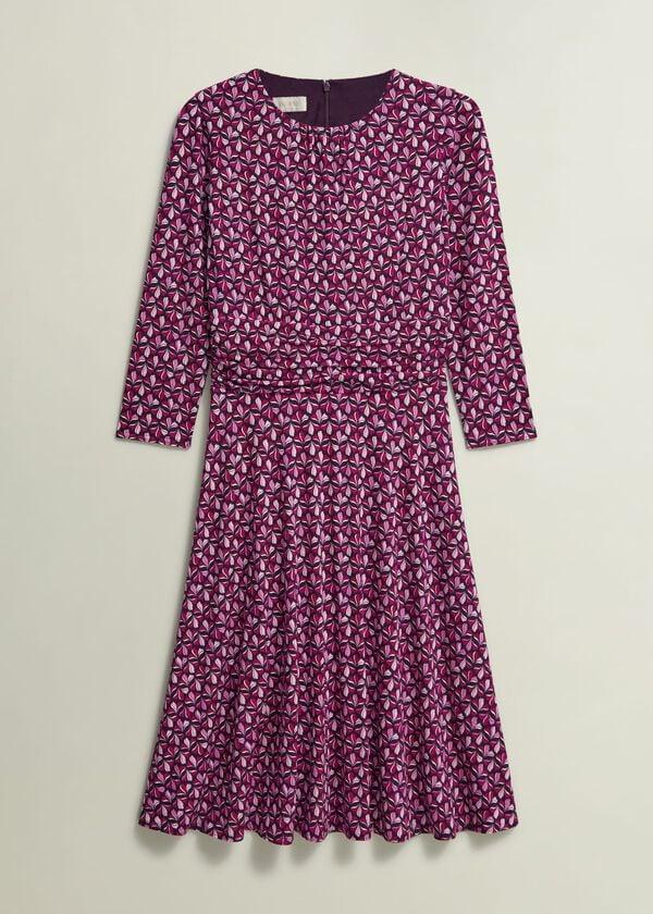 Hobbs Bayview Jersey Dress Pink Multi