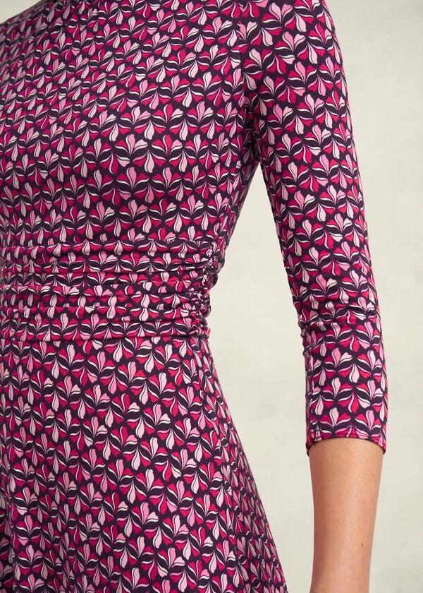 Hobbs Bayview Jersey Dress Pink Multi