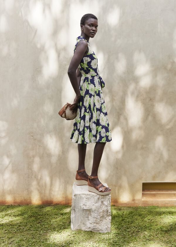 hobbs Bea Dress Navy Multi