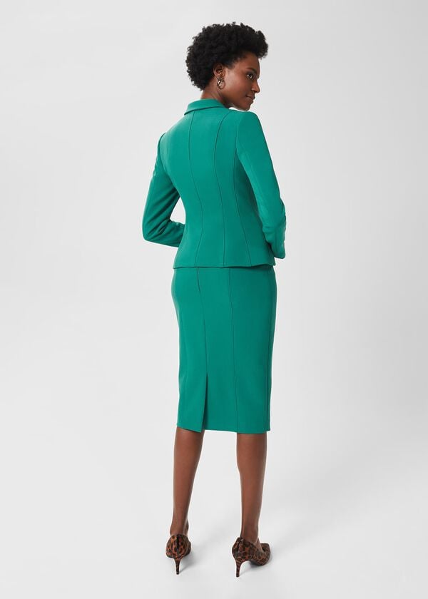Hobbs Beatrice Double Breasted Jacket Jade Green