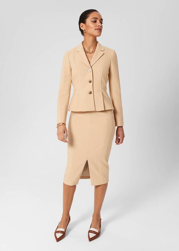 hobbs Beatrice Jacket Beige Suede