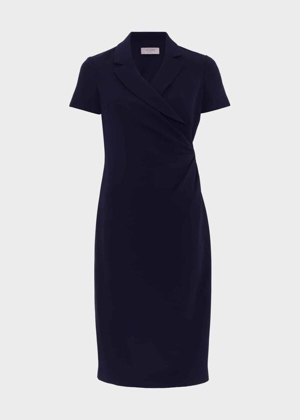 Hobbs Beck Wrap Dress Midnight Navy
