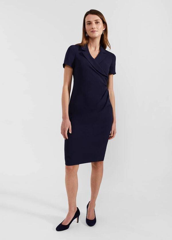 hobbs Beck Wrap Dress Midnight Navy