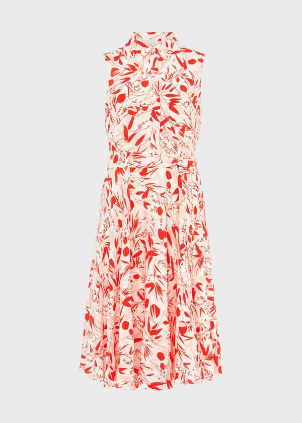 Hobbs Belinda Fit And Flare Dress Ivory Multi