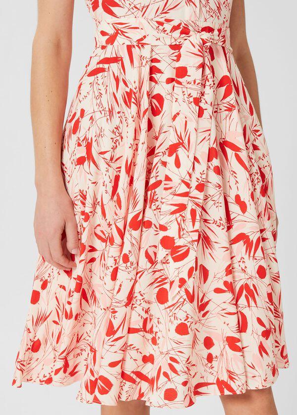 Hobbs Belinda Fit And Flare Dress Ivory Multi