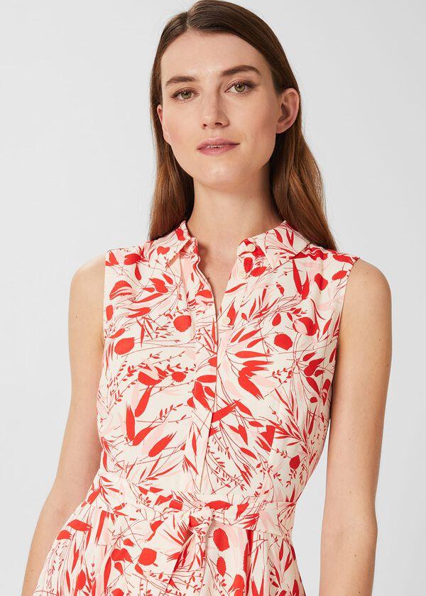 Hobbs Belinda Fit And Flare Dress Ivory Multi
