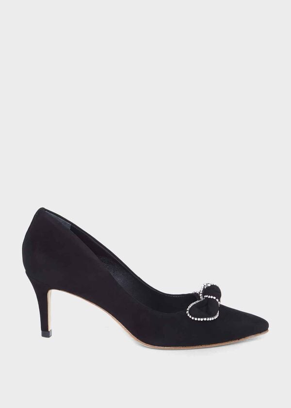 hobbs Belle Bow Court Shoes Black