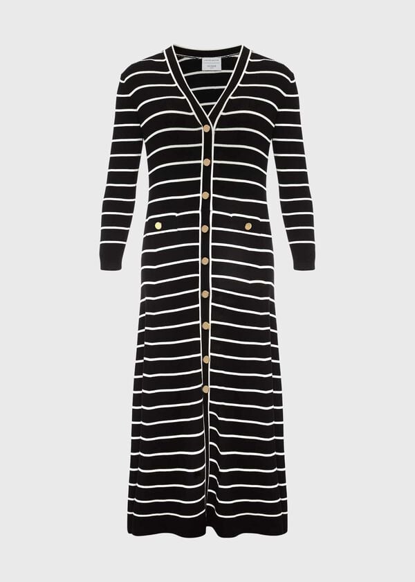Hobbs Belmont Knitted Dress Black Ivory